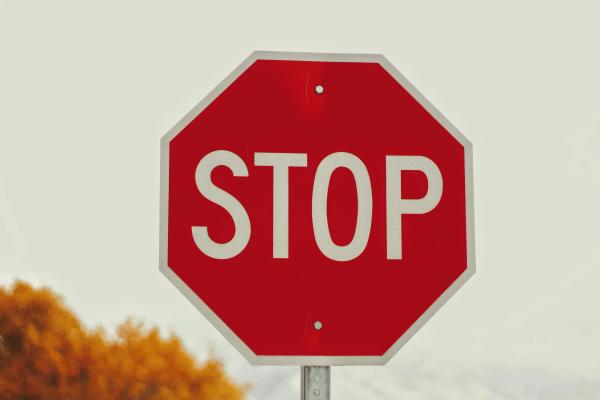 A photograph of a red stop sign